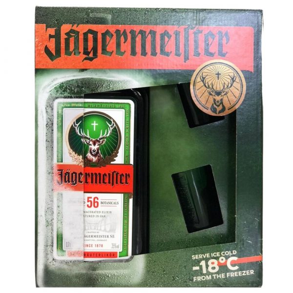 Jagermeister Liqueur Gift Pack FOC 2 x Shot Glass