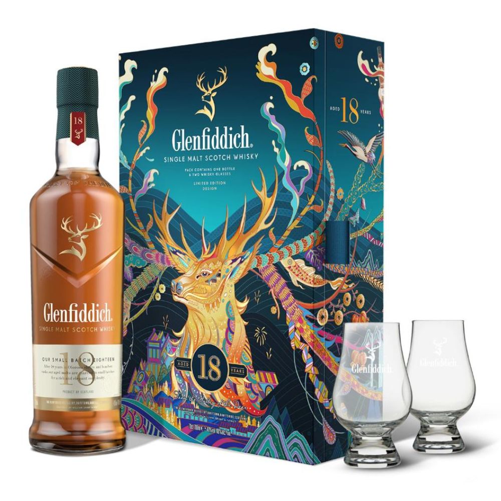 Glenfiddich 18 YO Limited Edition Lunar New Year Pack Single Malt Scotch  Whisky